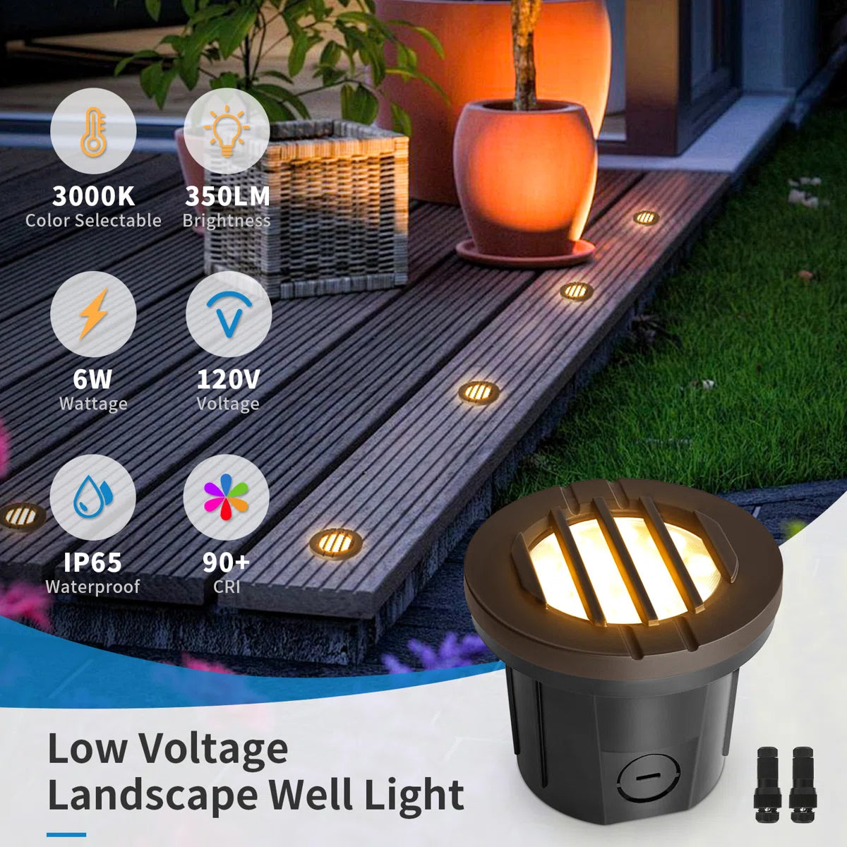 LED Landscape Well Light with Louver Top