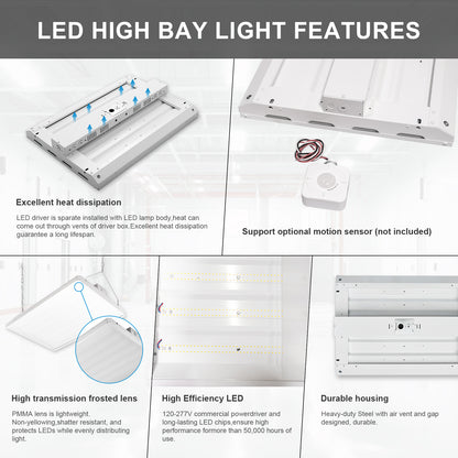 4FT 300W LED Linear Highbay 5000K/40500Lumens