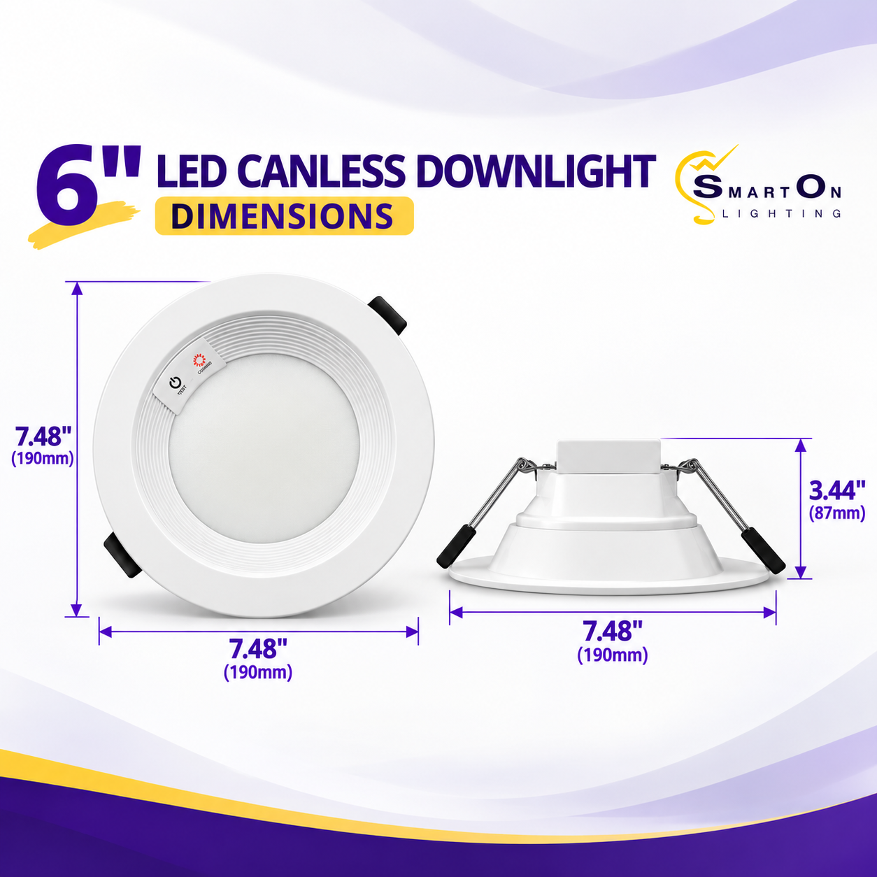 6 Inch LED Commercial Downlight with Emergency Battery Backup, 12W/16W/20W Selectable, 5CCT 2700K–5000K, 90-Minute Emergency Lighting, 0-10V Dimmable, IC Rated, Wet Location Rated