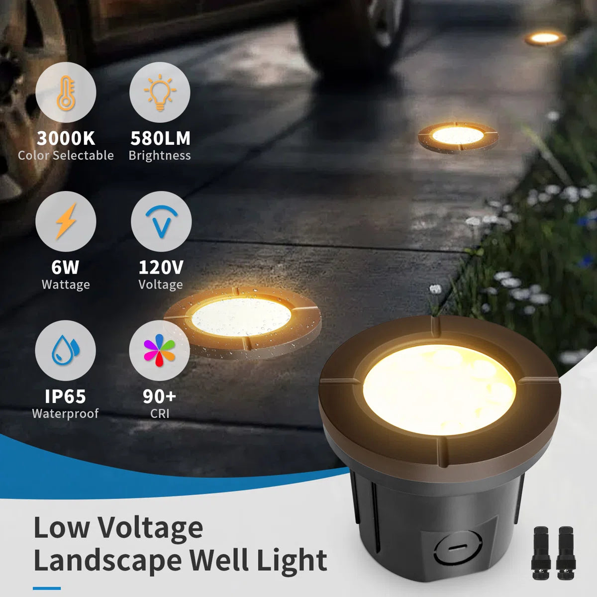 LED Landscape Well Light With Open Flat Top