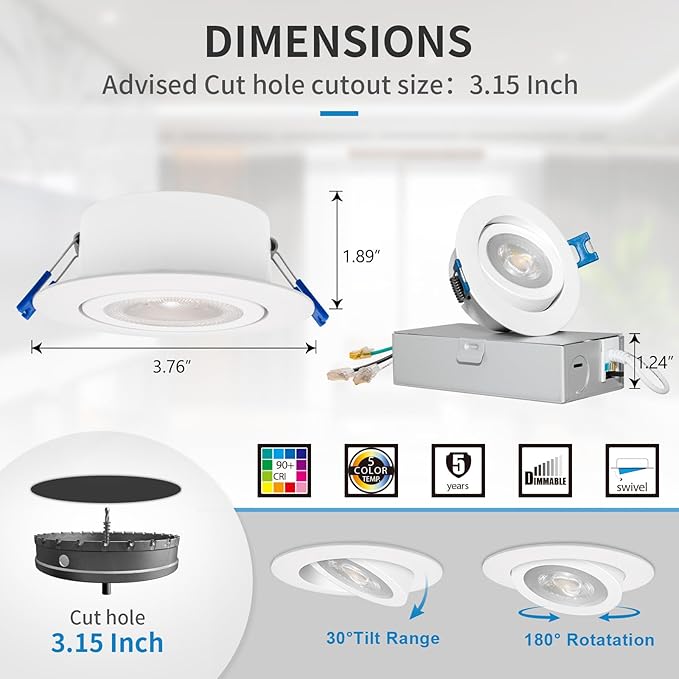 2 Inch /3 Inch /4 Inch Round Gimbal Can-less Downlight