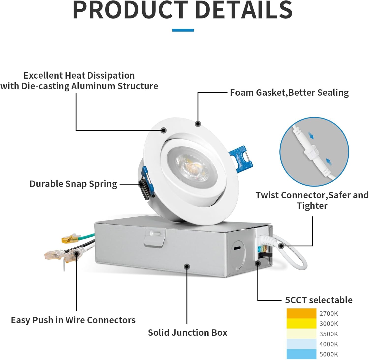 2 Inch /3 Inch /4 Inch Round Gimbal Can-less Downlight