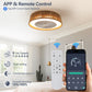 Ceiling Light With Built-In Fan, 21.3'' Dimmable Night Lights With Remote Control ,3CCT 30W, Noiseless