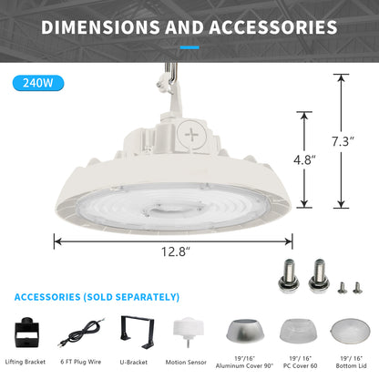 150/200/240W LED UFO High Bay 32400 Lumens 4000K/5000K