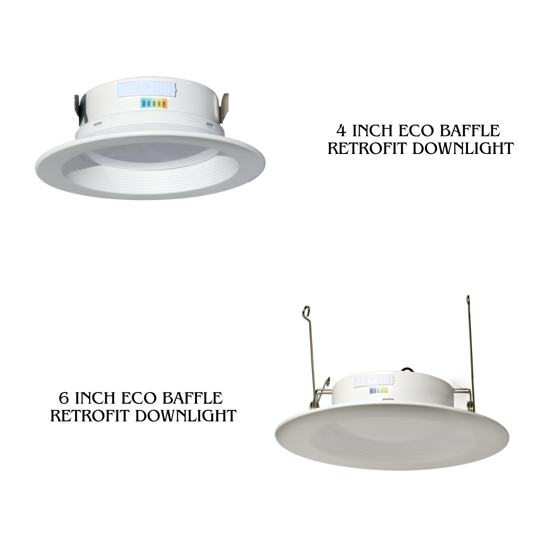 4 Inch / 6 Inch Eco Baffle Retrofit Downlight