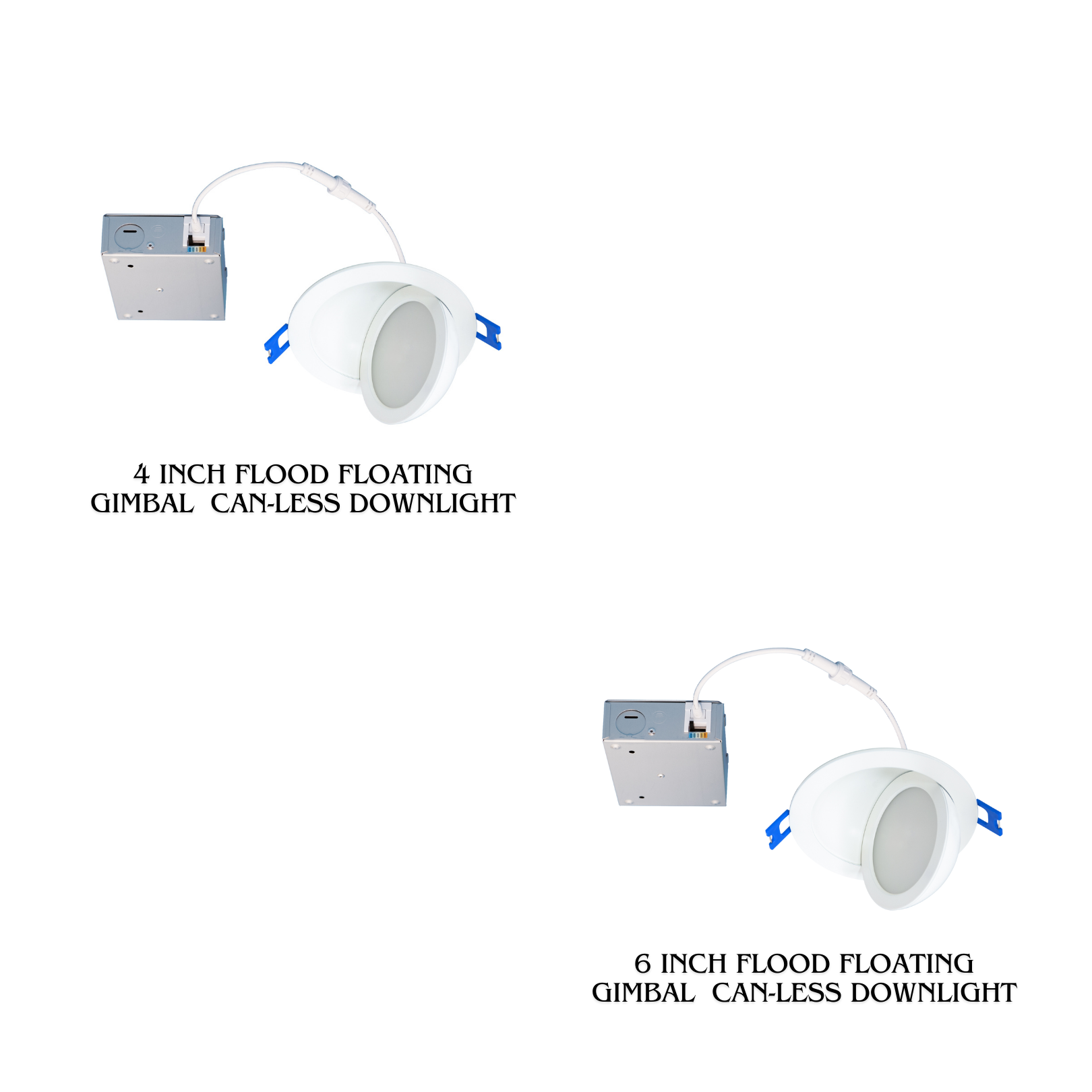 4 Inch /6 Inch Can-less Flood Floating Gimbal LED Downlight