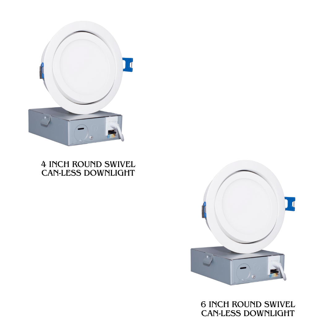 4 Inch/ 6 Inch Round Swivel Can-less Downlight