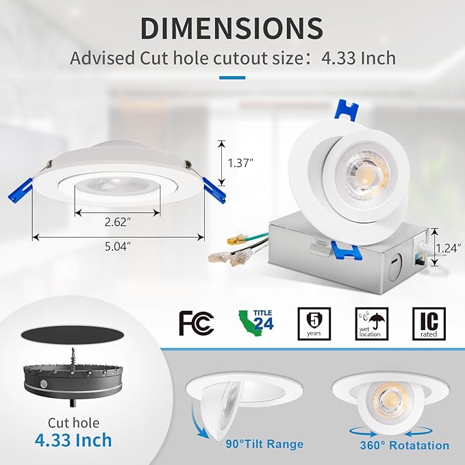 3 Inch / 4 Inch Can-less Spot Floating Gimbal Downlight