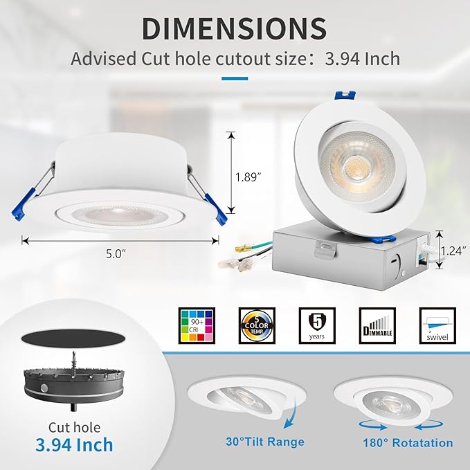 2 Inch /3 Inch /4 Inch Round Gimbal Can-less Downlight
