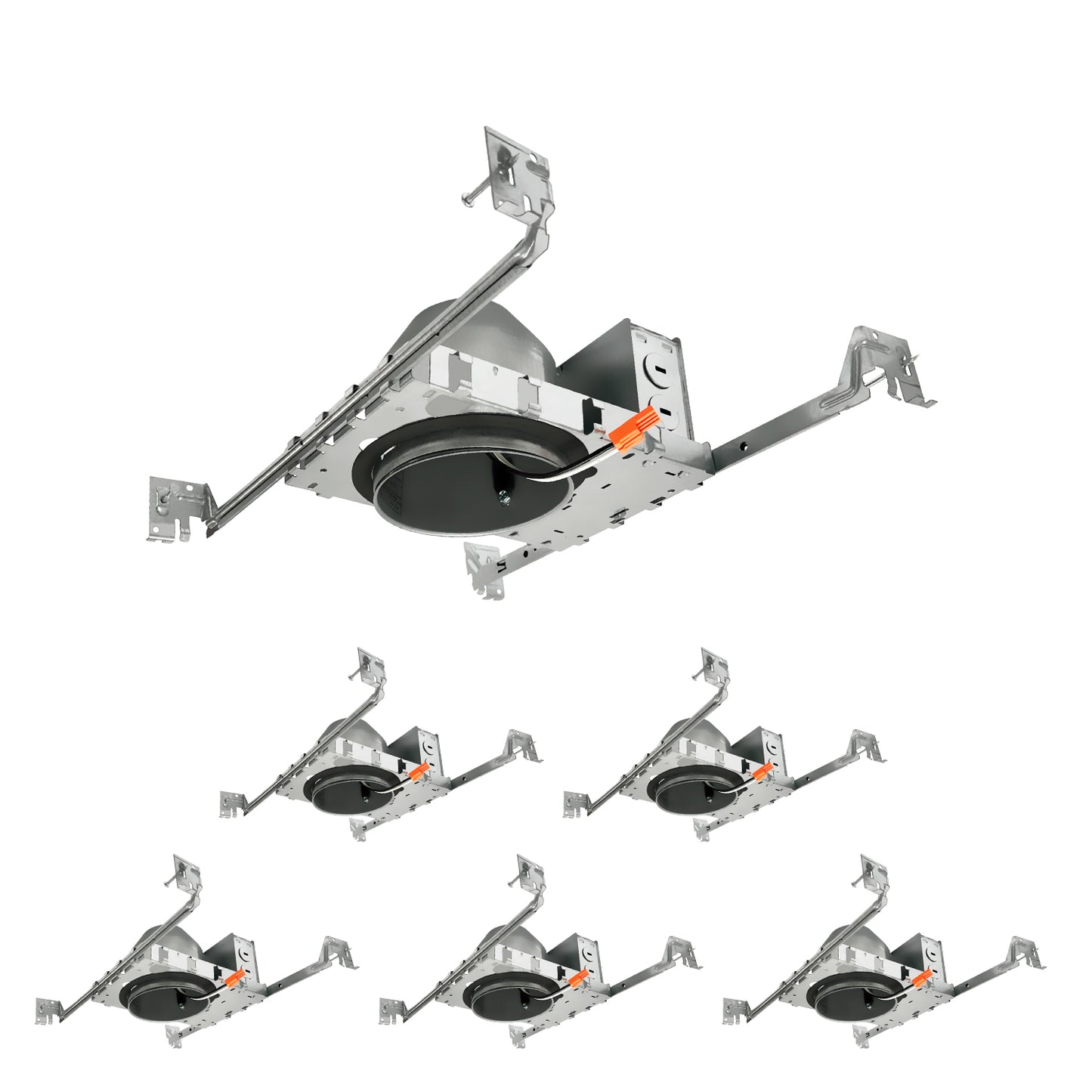 6Pack-4" New Construction Recessed Light Housing - TP24 Connector