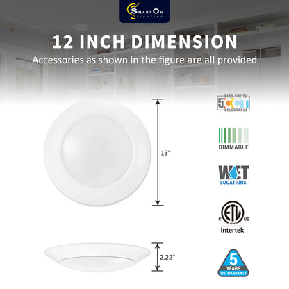 12Inch Surface Mount Disk Downlight 5CCT 25W 1750LM