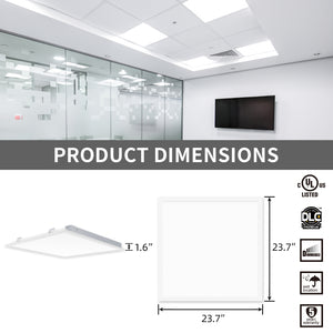 MW Lighting Pack of 2 - 2ft x2ft Color Tunable and Wattage Adjustable LED Backlit Flat Panel Light - 20-30-40W - Dimmable