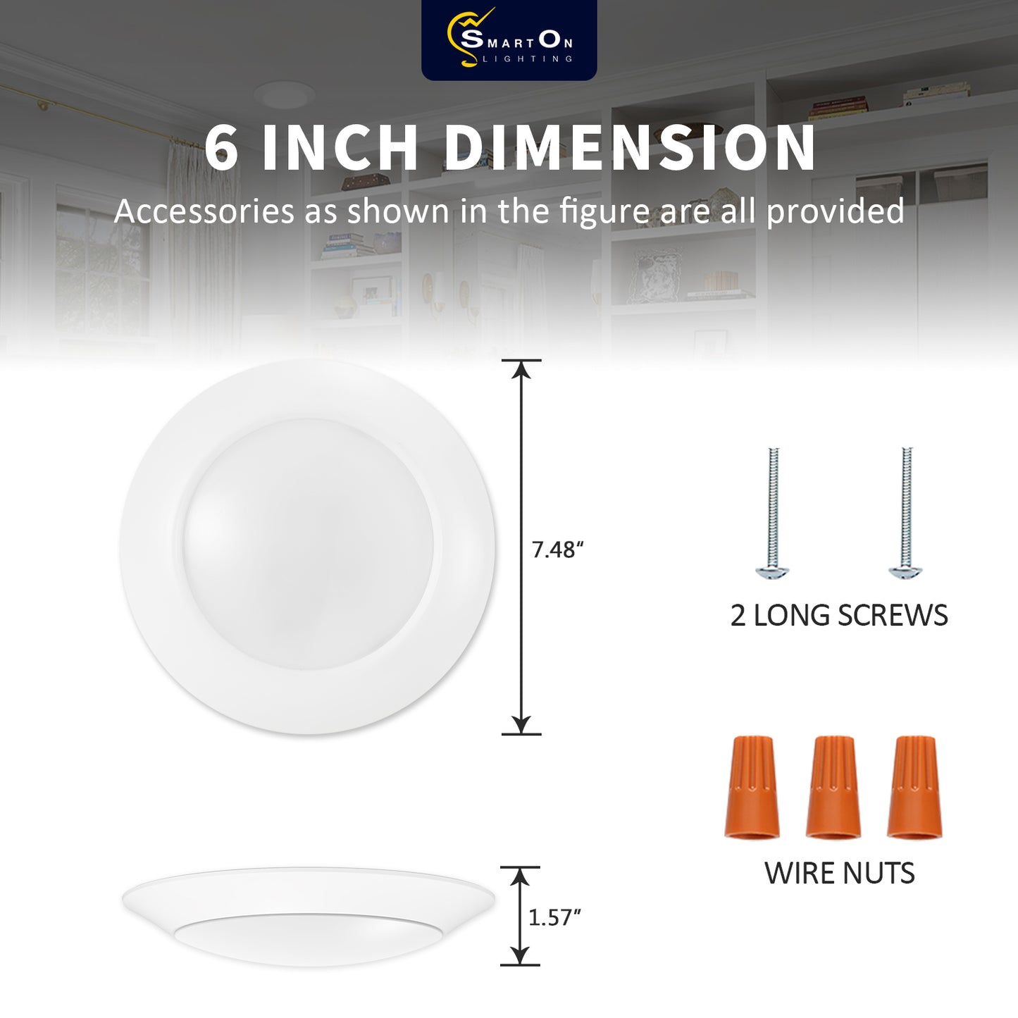 6Inch Surface Mount Disk Downlight 5CCT 16W 1050LM