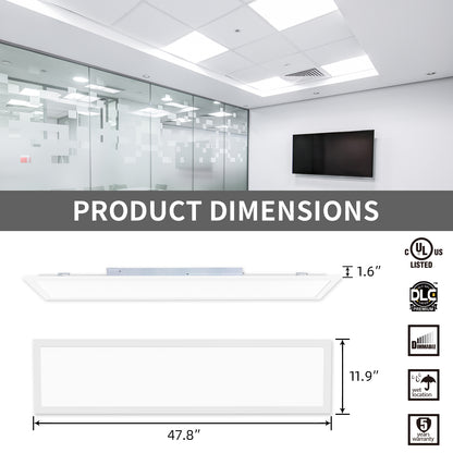 1x4FT LED Backlit Flat Panel Light 20/30/40W 5000K 4400Lumens