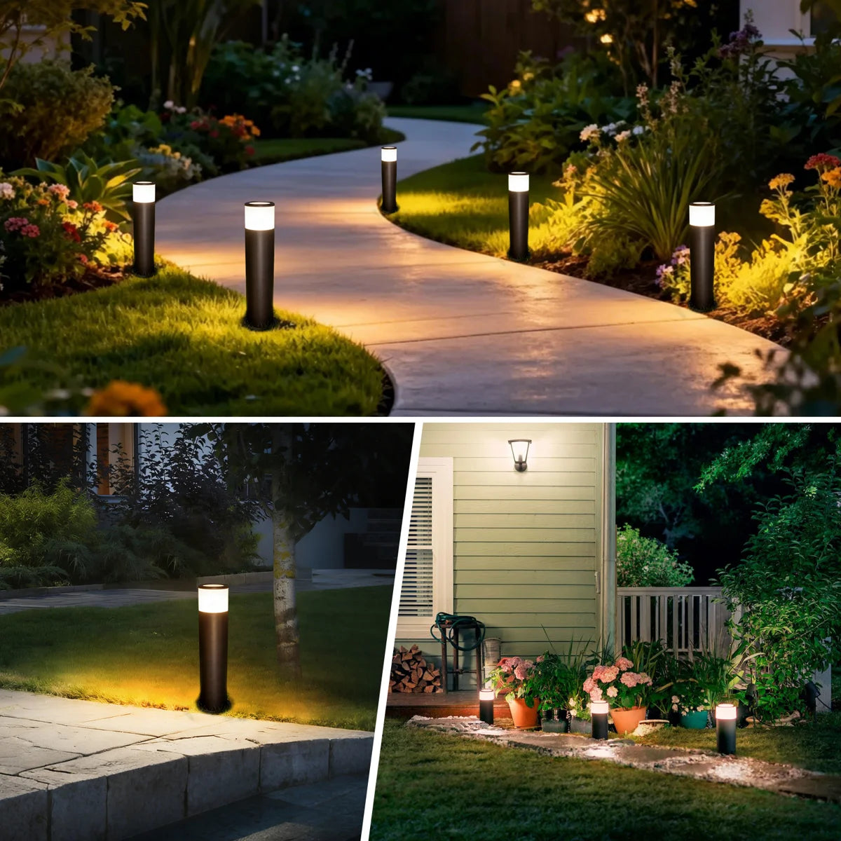 5w Low Voltage 5cct Bollard Path Light, 12-24v Ac/dc ,LED Landscape Path Lighting for Wet Location, Wired walkway lights for Garden Yard