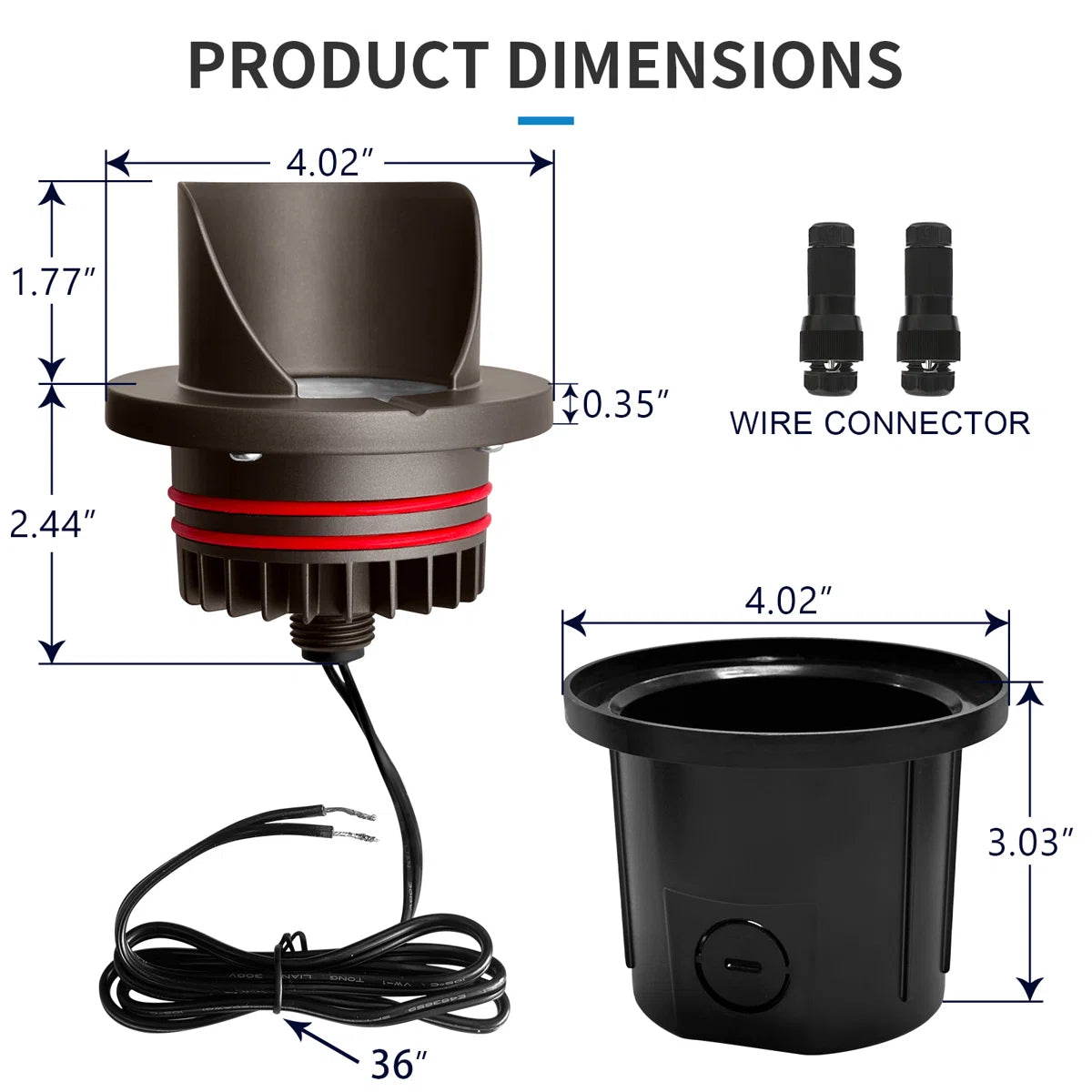 LED Landscape Well Light with Shielded top