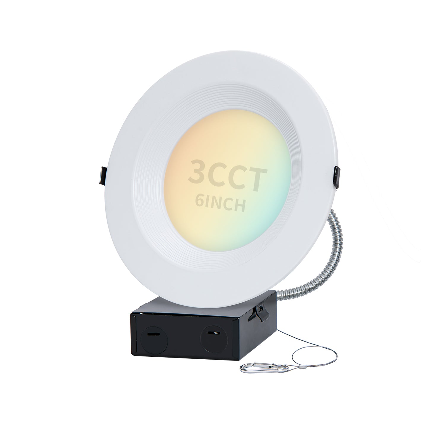Commercial Recessed Led Downlight, 6 Inch, 12W/16W/20W ,Selectable Wattage & CCT ,1900 Lumens,Integrated Junction Box