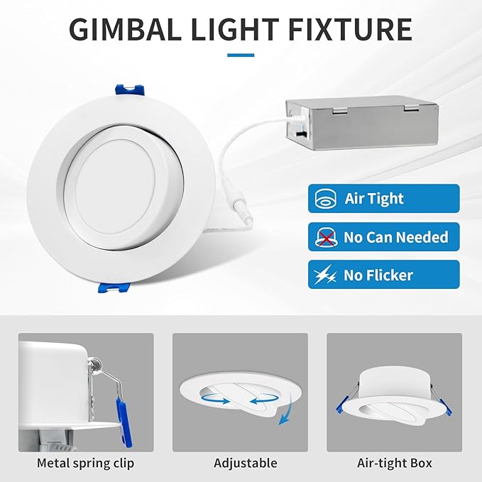 4 Inch/ 6 Inch Round Swivel Can-less Downlight