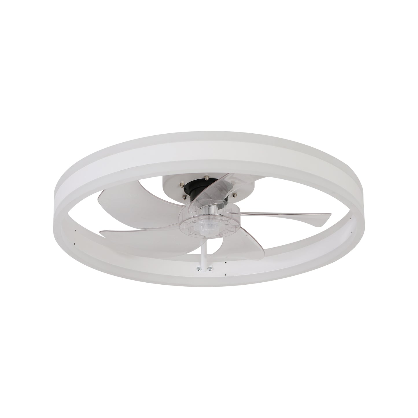 Ceiling Fans with Lights, 19.7'' Minimalist Ring Led Dimmable Chandelier, 3CCT, Noiseless