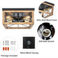 Wooden Flush Mount Ceiling Lights, 4-Light Farmhouse Close to Ceiling Lighting Fixtures Black Ceiling Lamp for Kitchen Island Living Room Bedroom Hallway Laundry Entryway