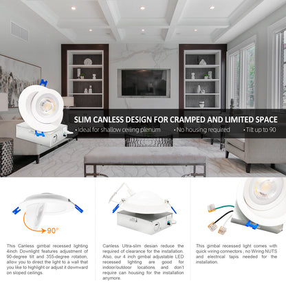 4 Inch Round Flood Float Canless Ultra Slim Downlight