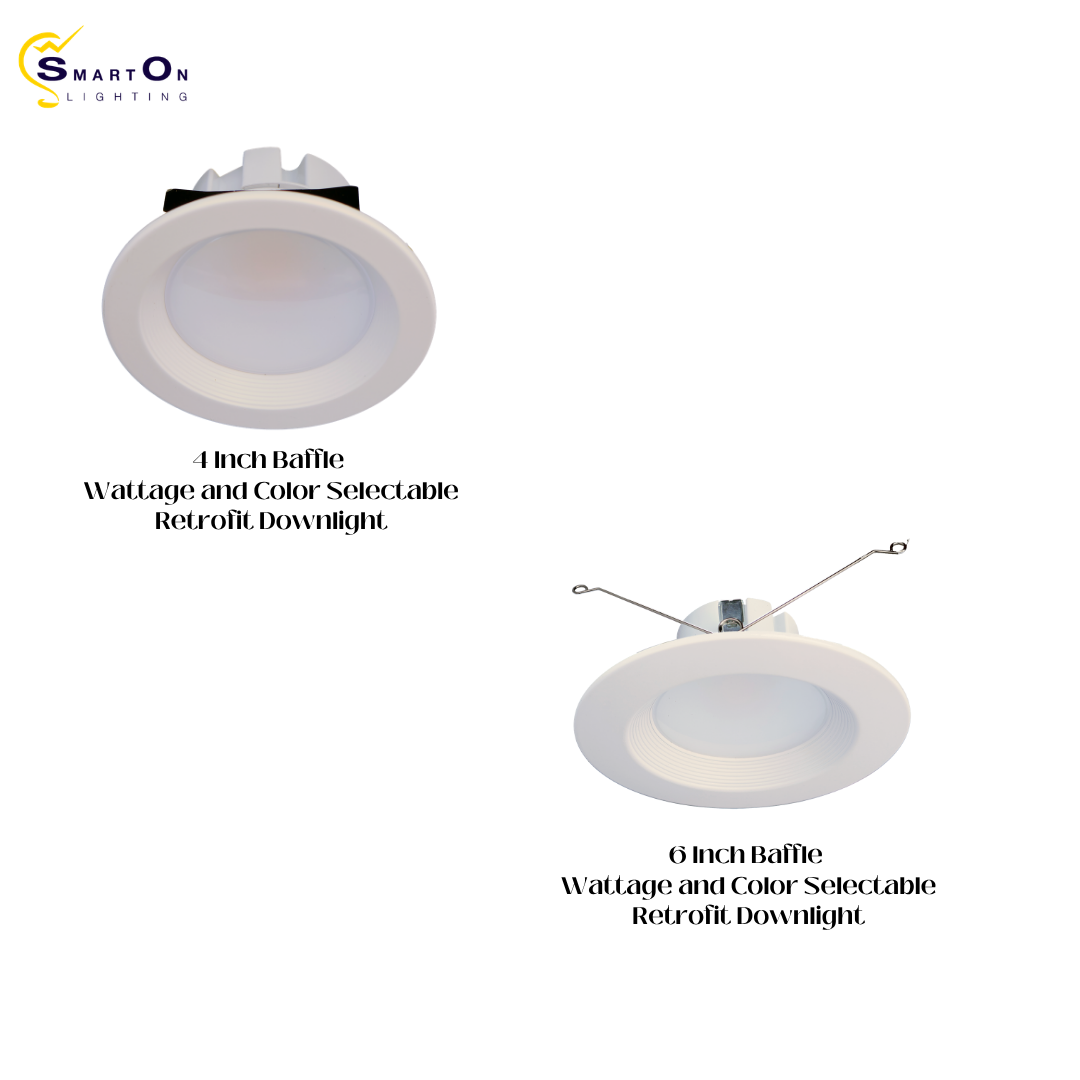 4"/6" Baffle Retrofit Downlight – Wattage & Color Selectable