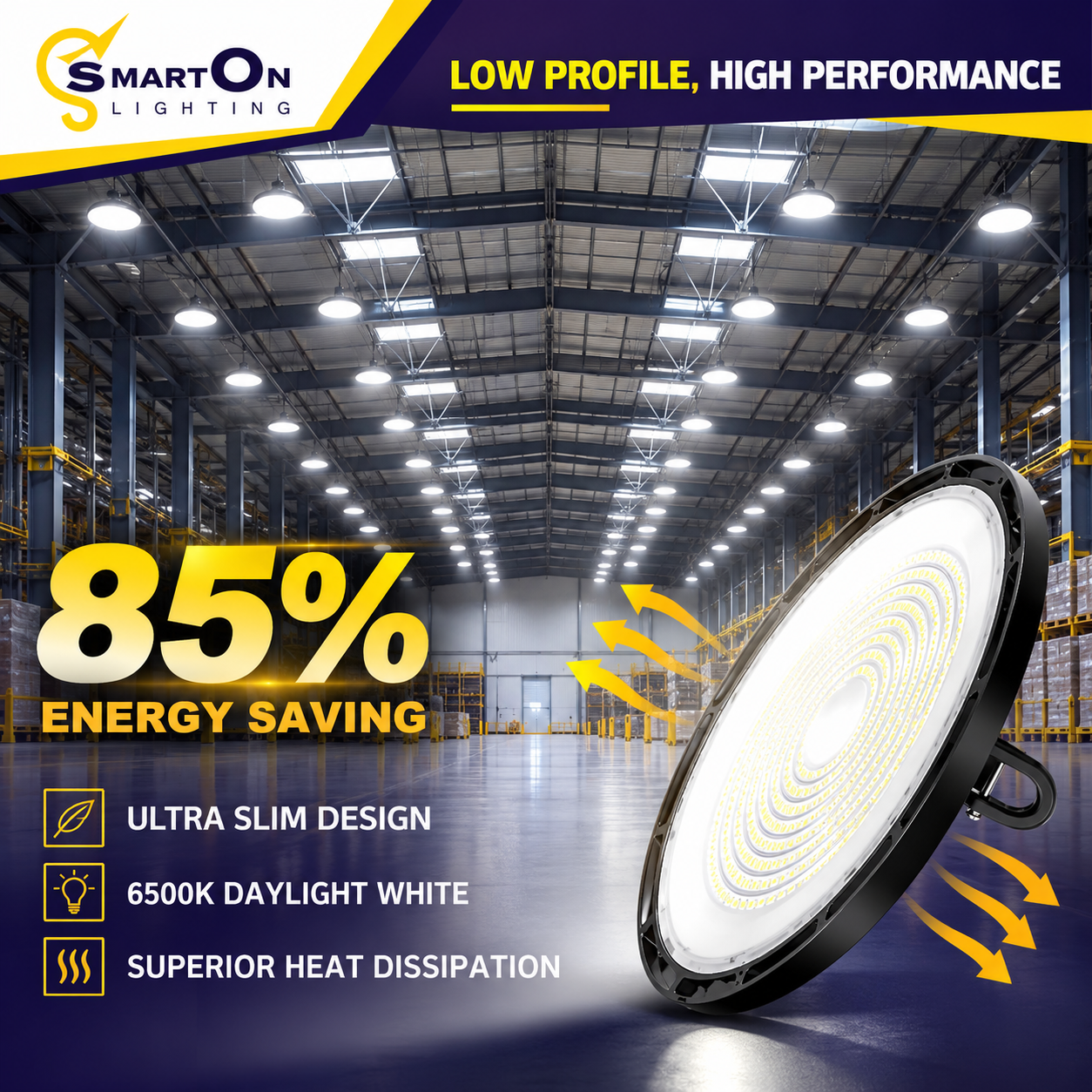 150W/200W DOB UFO High Bay Light | Industrial LED High Bay Lighting for Warehouse & Factory