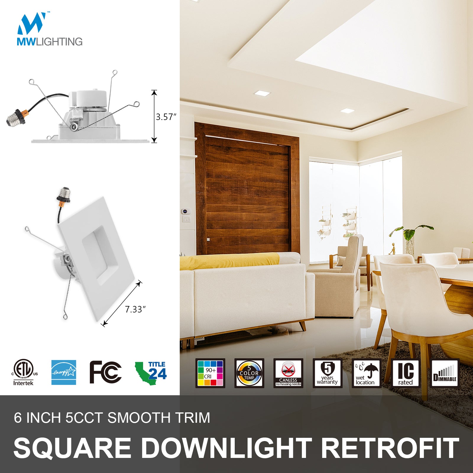 <img src="images/Dimension of 6 Inch Square Downlight">