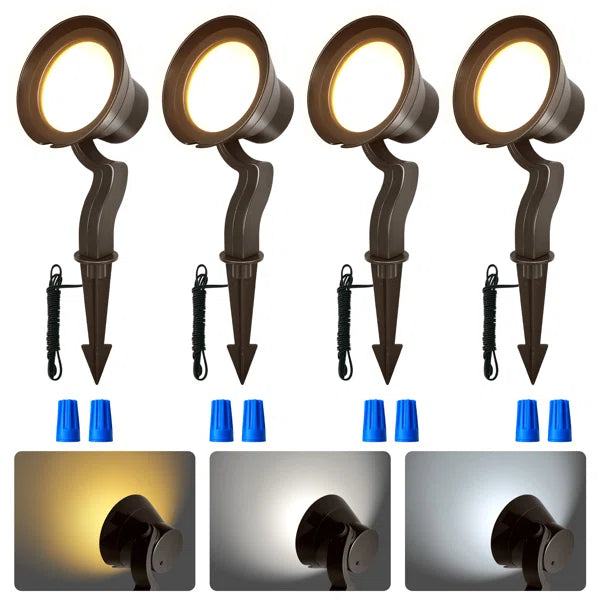 Dimmable Horn-Shaped Landscape Spotlights , 3000K Warm White/4000K Neutral White/5000K Cool White, Outdoor Waterproof Pathway Light for Garden Yard Patio