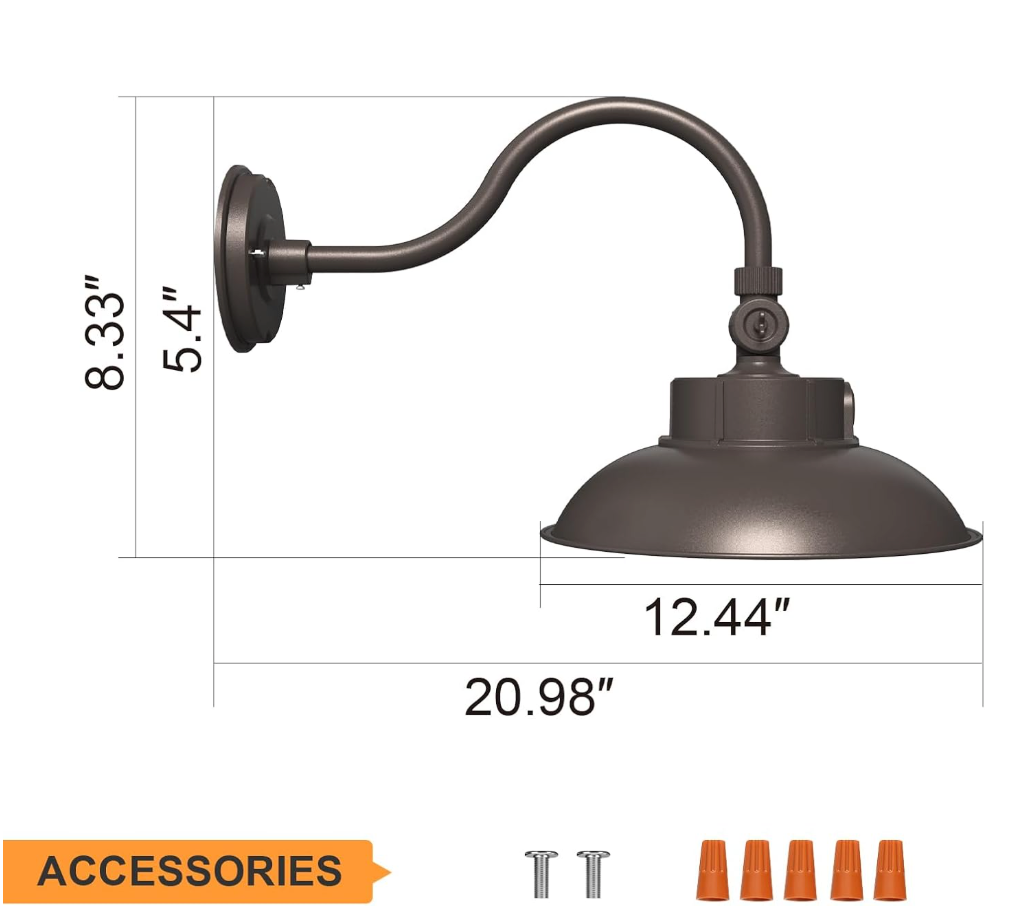 LED Goose Neck Fixture with Photocell for Storefront & Exterior Lighting