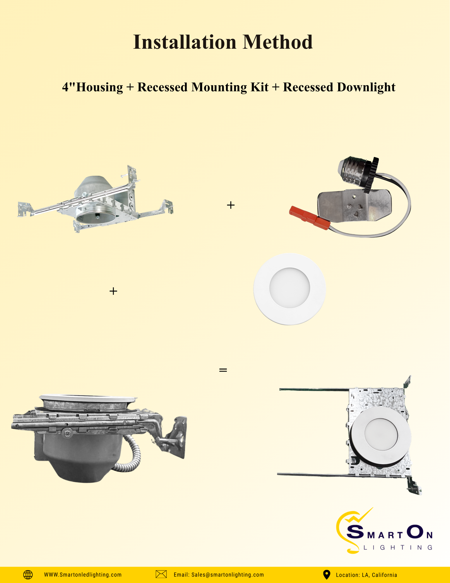 4" Multi-Fit Recessed Downlight | 5CCT Selectable | Magnetic Trim | SmartOn Lighting