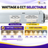 8 Inch LED Commercial Downlight with Emergency Battery Backup, 16W/21W/27W Selectable, 5CCT 2700K–5000K, 90-Minute Emergency Lighting, 0-10V Dimmable, IC Rated, Wet Location Rated