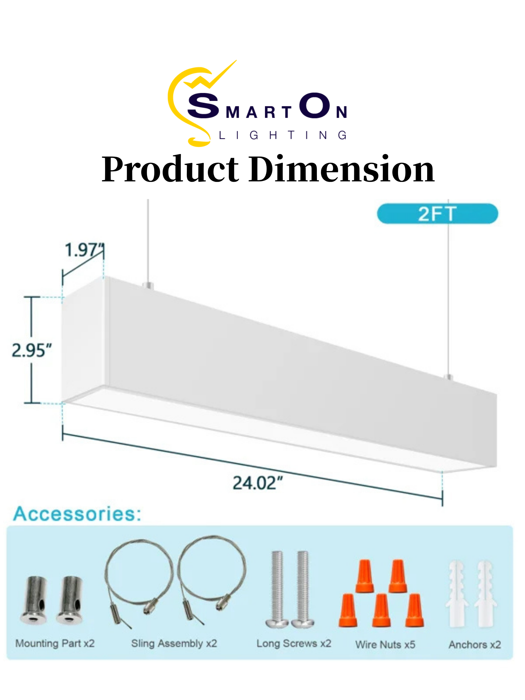 2"/4"/8" White Up & Down Architectural LED Linear