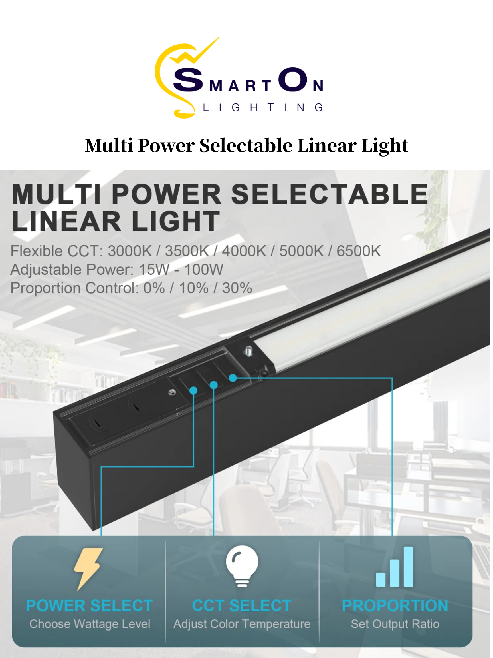 2"/4"/8" Black Up & Down Architectural LED Linear