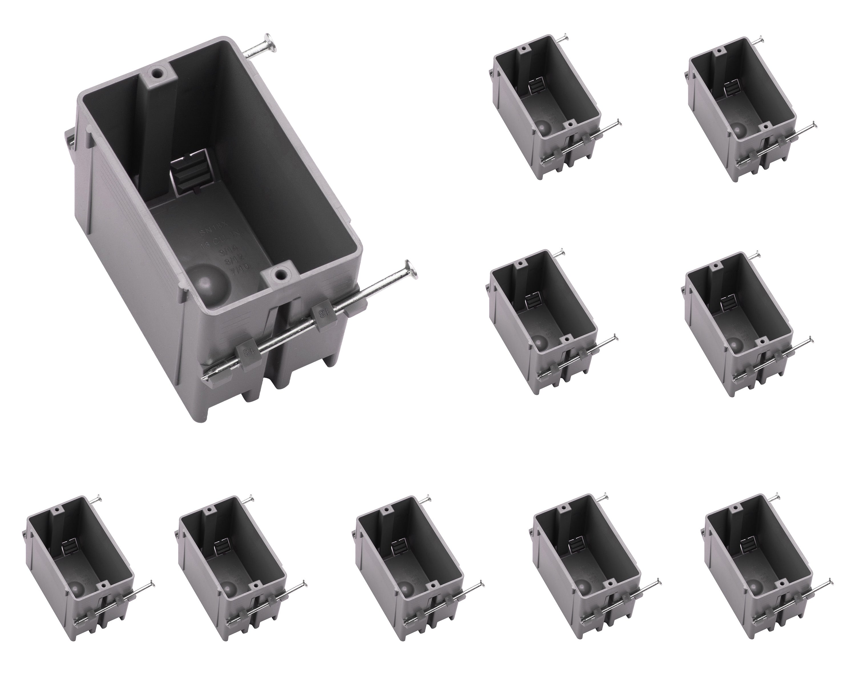 1-GNG Nail-On El Box 18inch Plastic Junction Box