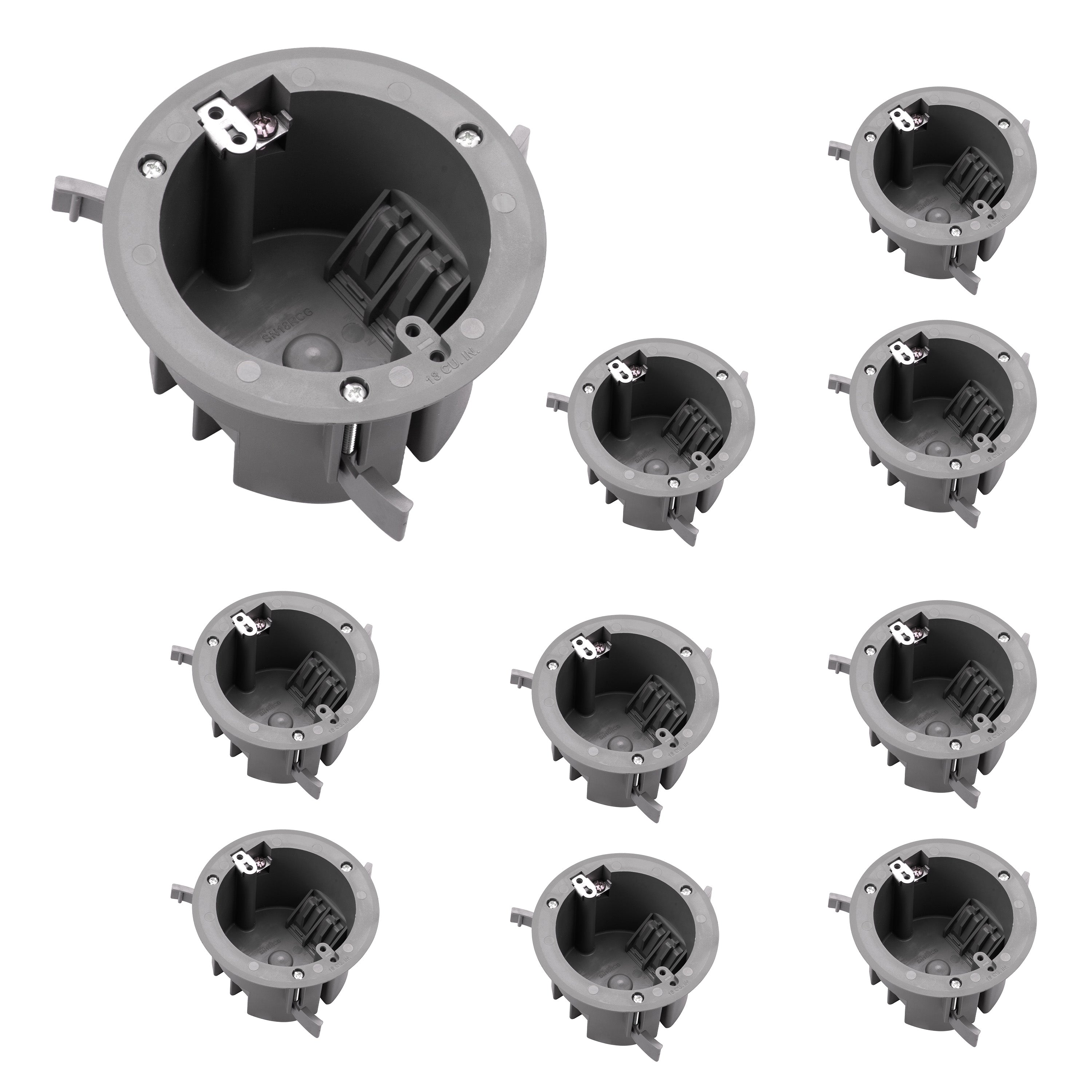 Round Old Work Box 18 Cubic Inches Plastic Junction Box