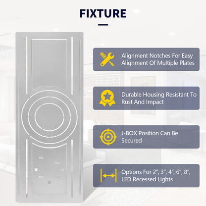 4/6/8Inch New Construction Mount Plate For Canless Downlight