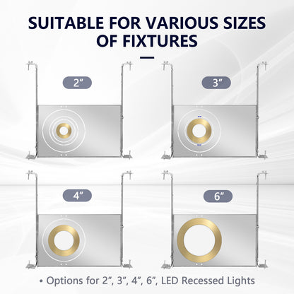 3/4/6Inch New Construction Mount Plate With Hanger Bar For Canless Downlight