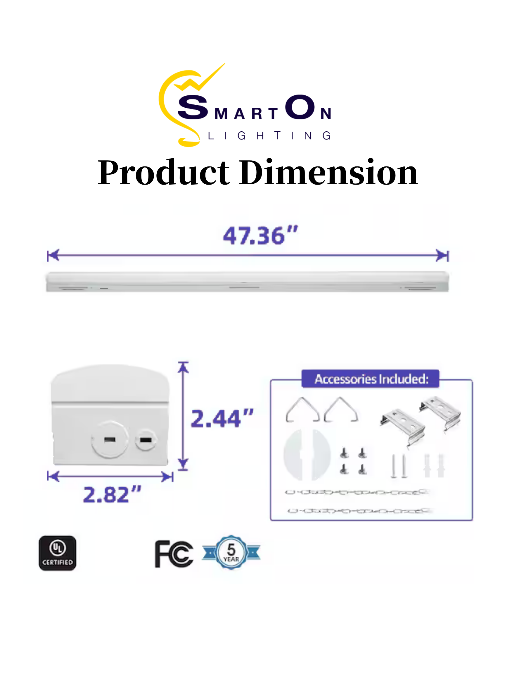 4FT LED Strip Light – 34W/38W/45W