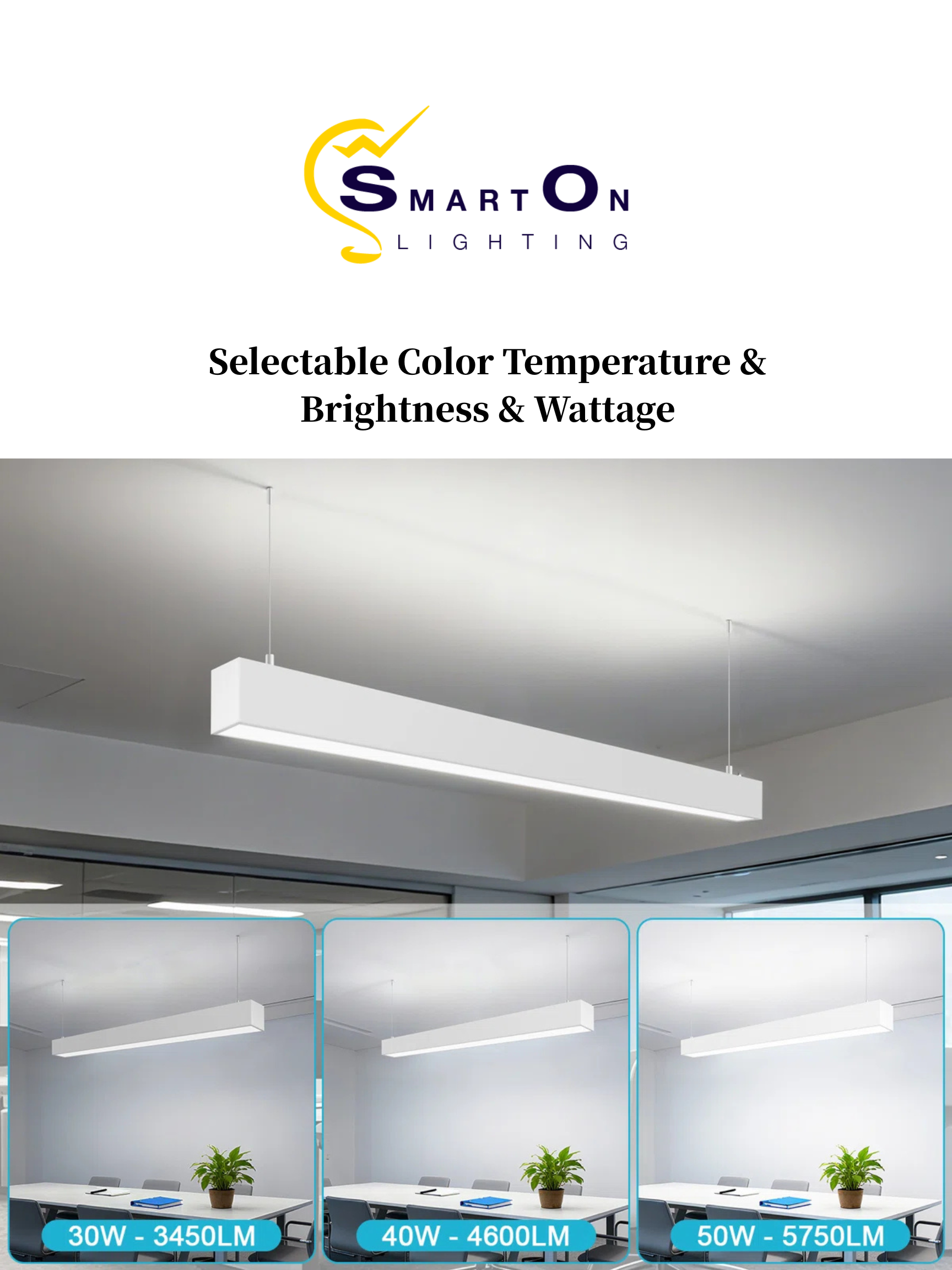 2"/4"/8" White Up & Down Architectural LED Linear
