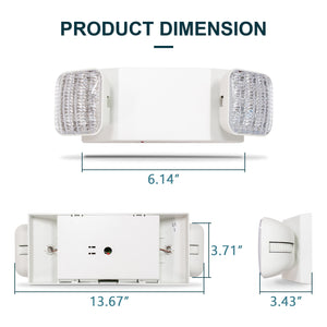 Led Emergency Light,Two Adjustable Head , Battery Backup