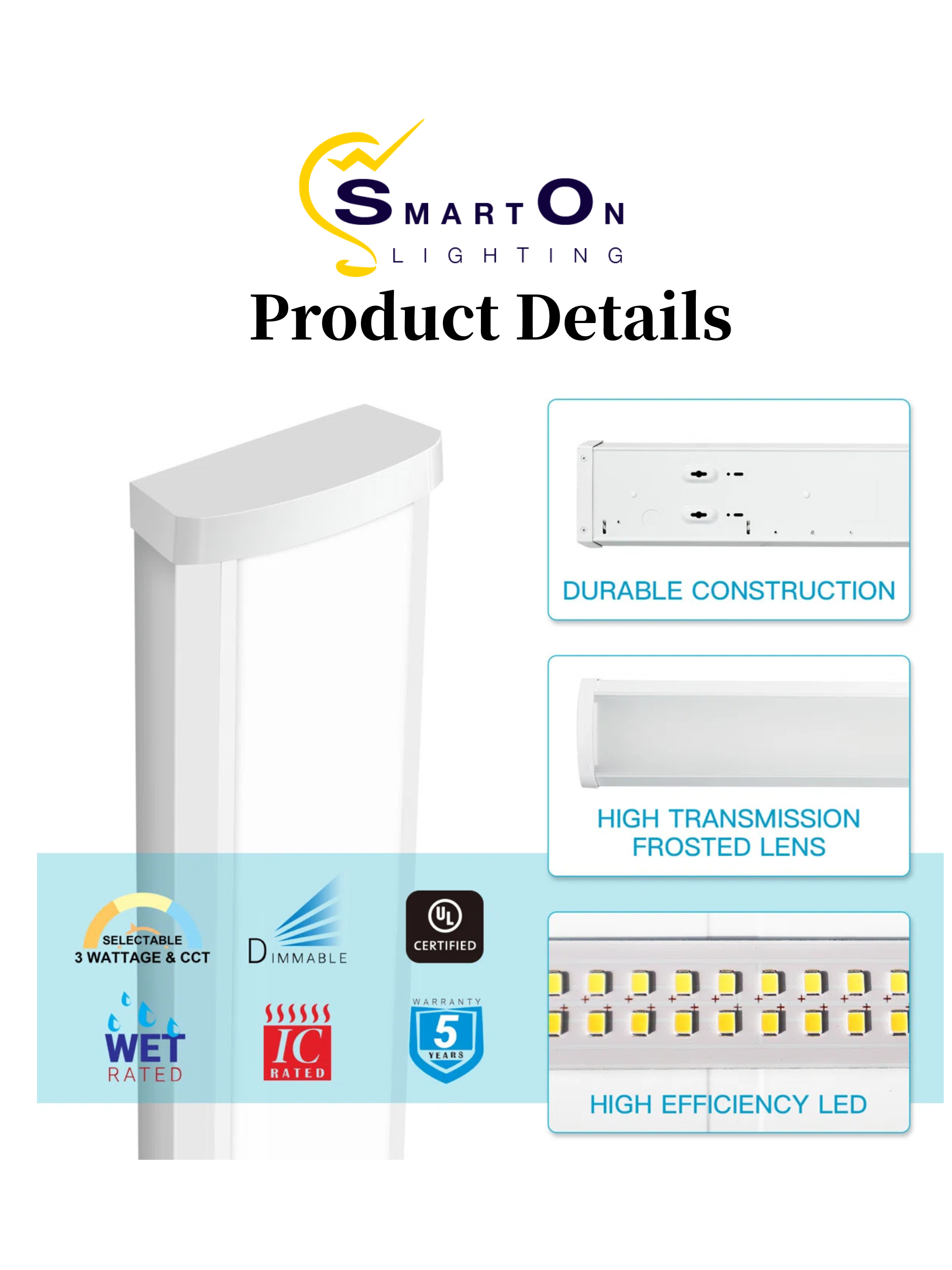 4FT LED Wraparound Light | 24W/31W/38W/46W | 3000/3800/4500/5500LM