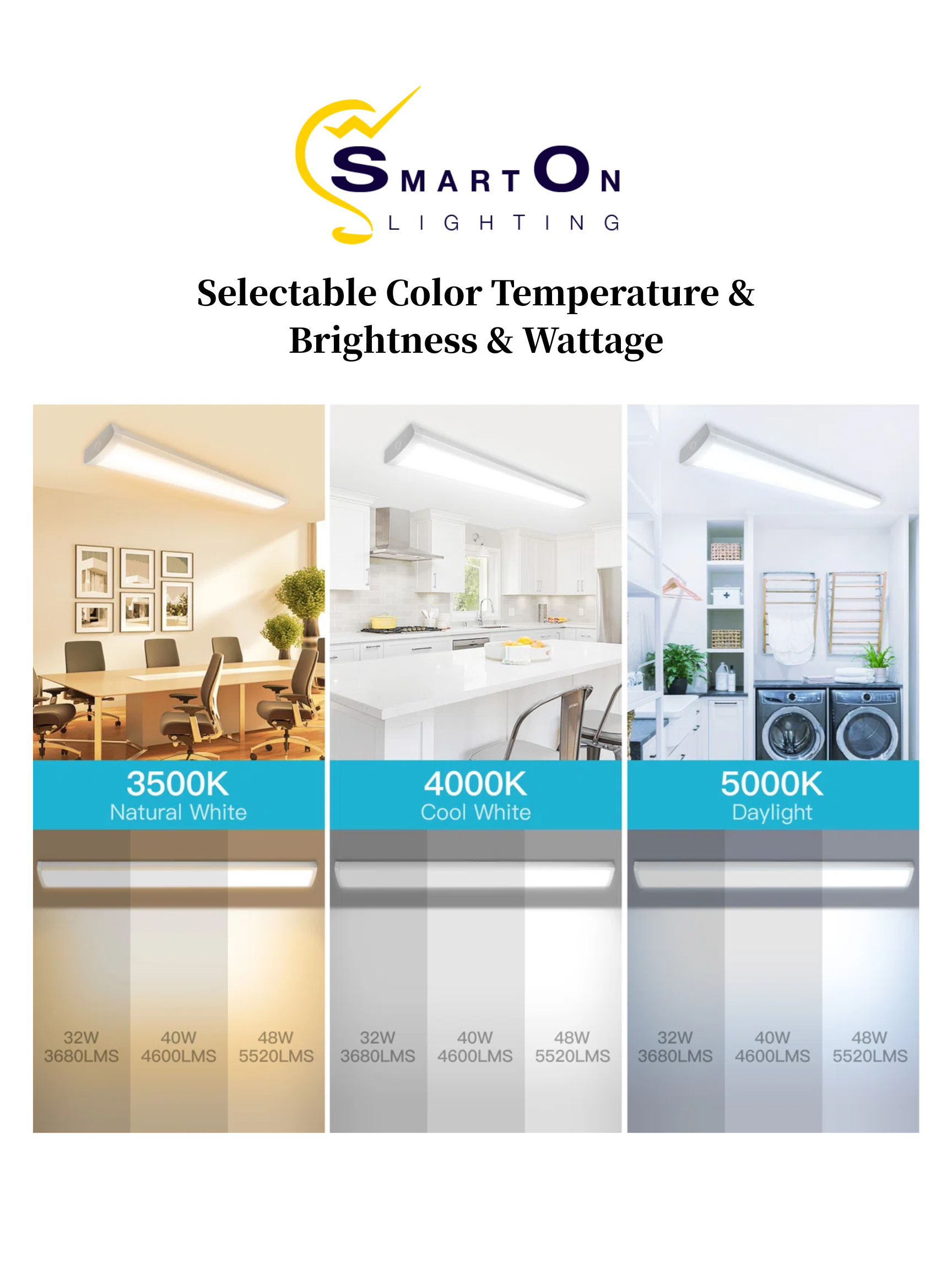 4FT LED Wraparound Light | 24W/31W/38W/46W | 3000/3800/4500/5500LM