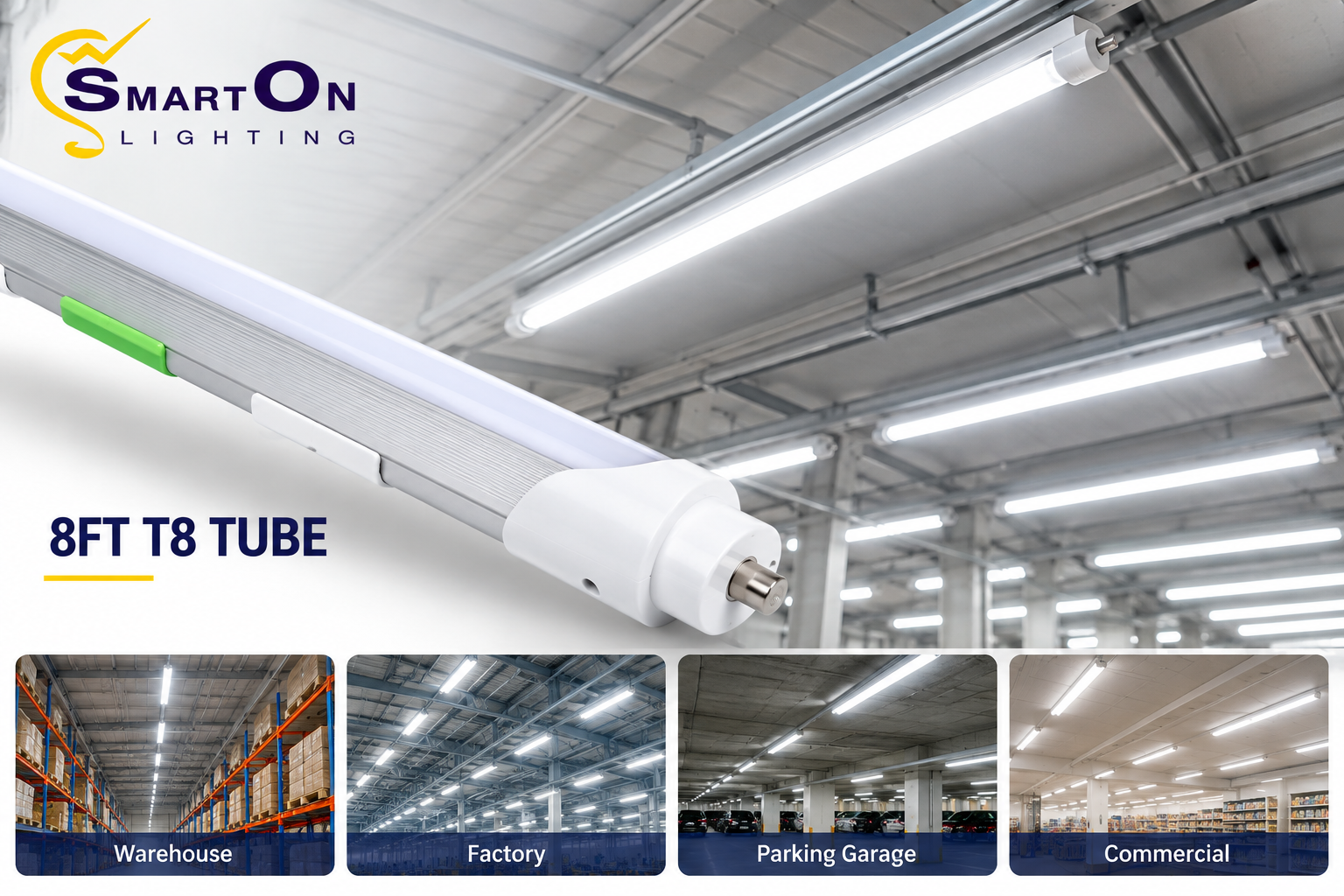 8FT T8 LED Tube Light – 6 Wattage & 6 CCT Selectable, FA8/R17D Base