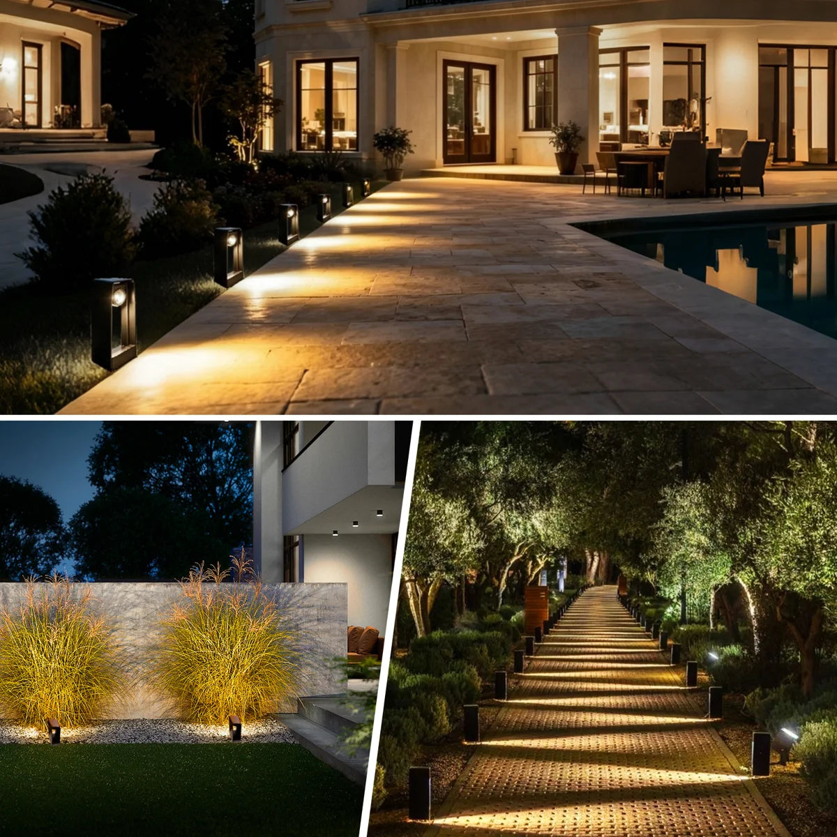 Oil-rubbed Brown Low Voltage Rotatable Pathway Lights, 180° Adjustable Head, 3000K 3W, LED Landscape Lighting for Wet Location, Wired walkway lights for Garden Yard