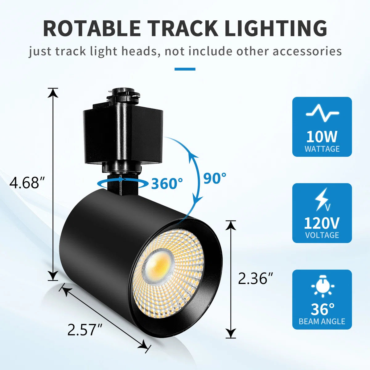Black Track Light Heads