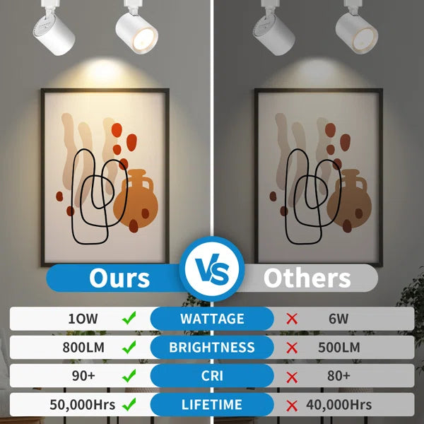 Black Track Light Heads (Black/White)