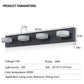 LED Modern Black 4-Light Vanity Lights Fixtures Over Mirror Bath Wall Lighting