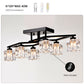 6-Light Crystal Ceiling Light for Dining Room, Modern Ceiling Lamp with Light Fixture For Farmhouse Entryway Living Room (6*G9 Bulbs Included)