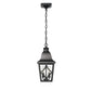 Outdoor Pendant Light Fixture, Modern Black Exterior Hanging Lantern Anti-Rust Metal Hanging Lights with Clear Glass Shade and Adjustable Chain for Porch Foyer Doorway Front Door (1 pack)